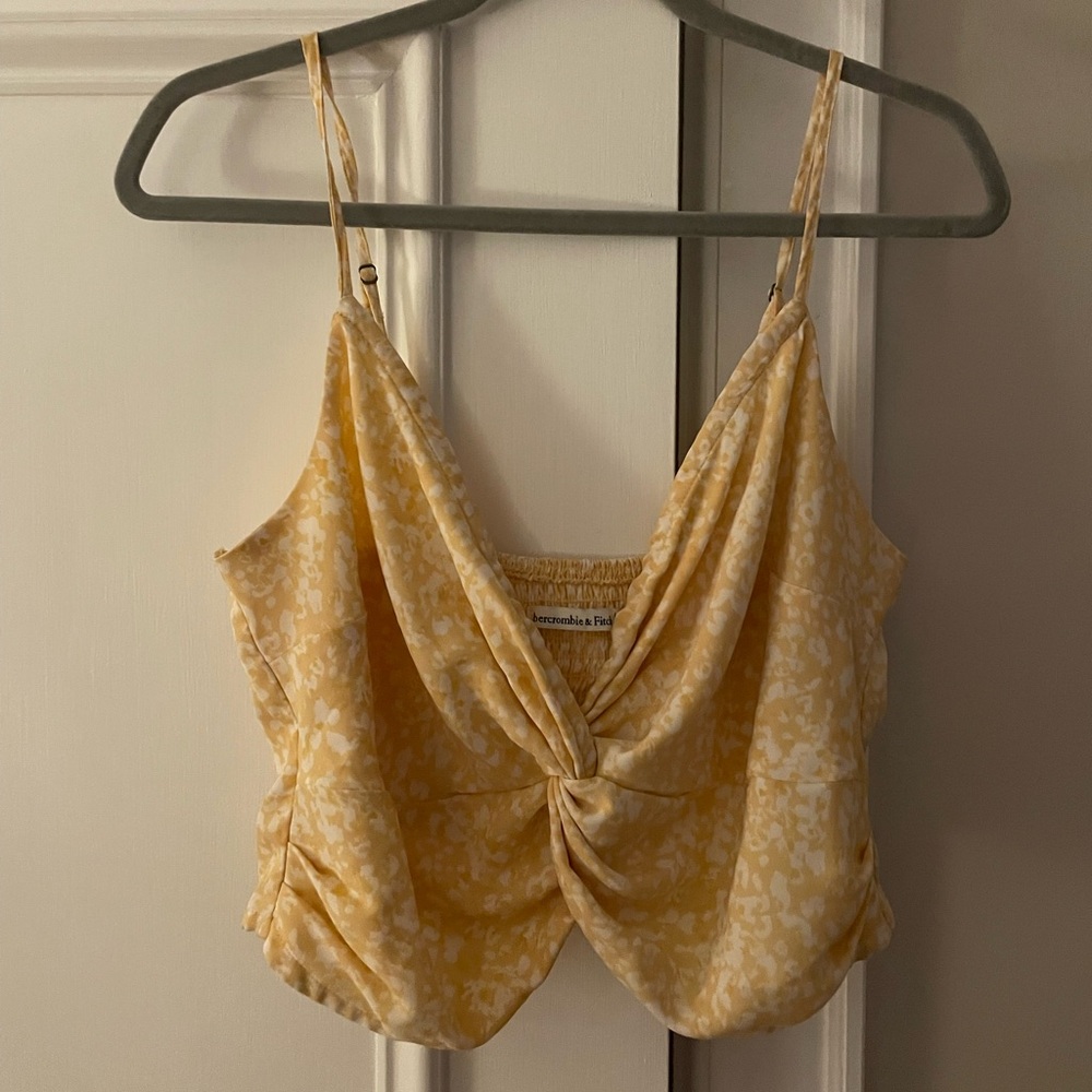 Abercrombie & Fitch Pale Yellow Floral Twist-Front Cami